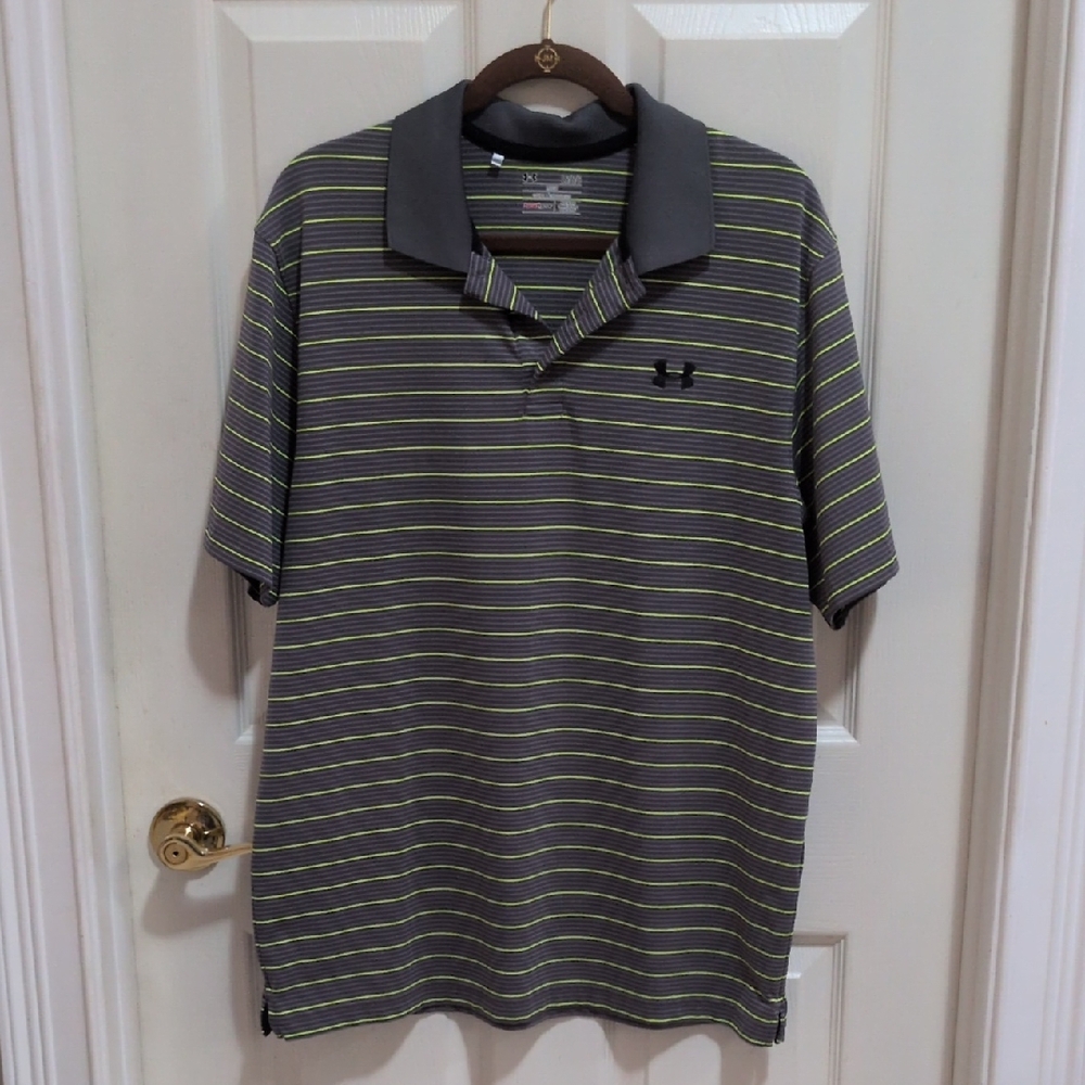 Under Armour Loose Heat Gear Men's Polo Shirt Size Large Gray